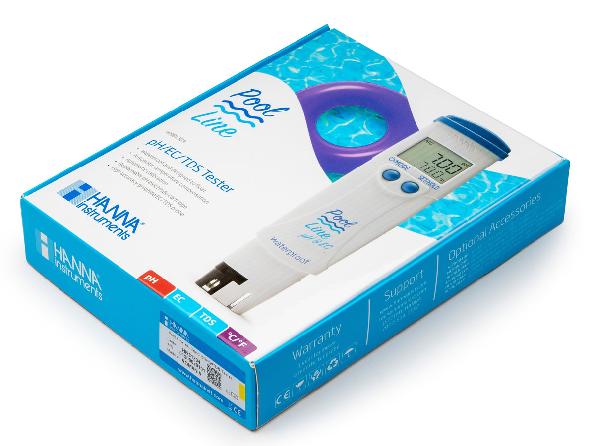 Bút đo pH, độ dẫn, TDS, nhiệt độ chuyên trong hồ bơi Pool Hanna Line HI981304