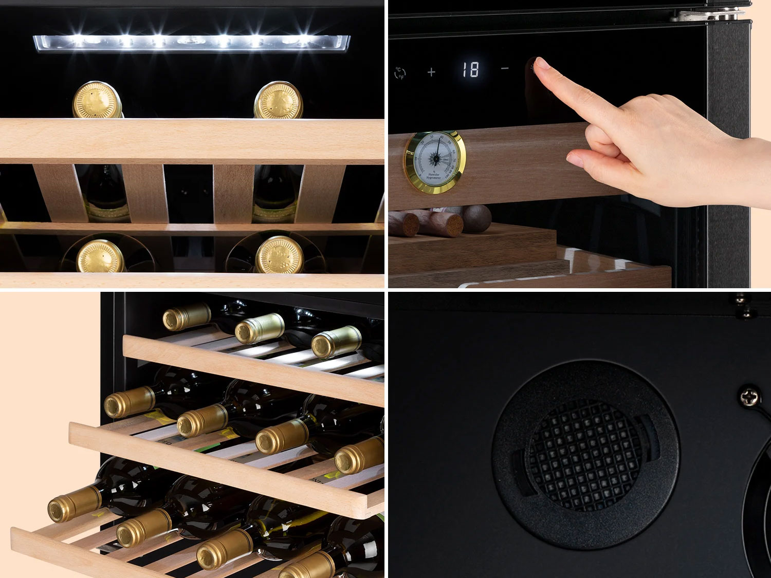 Tủ rượu vang và giữ ẩm CIGAR Klarstein EL DORADO 89 lít