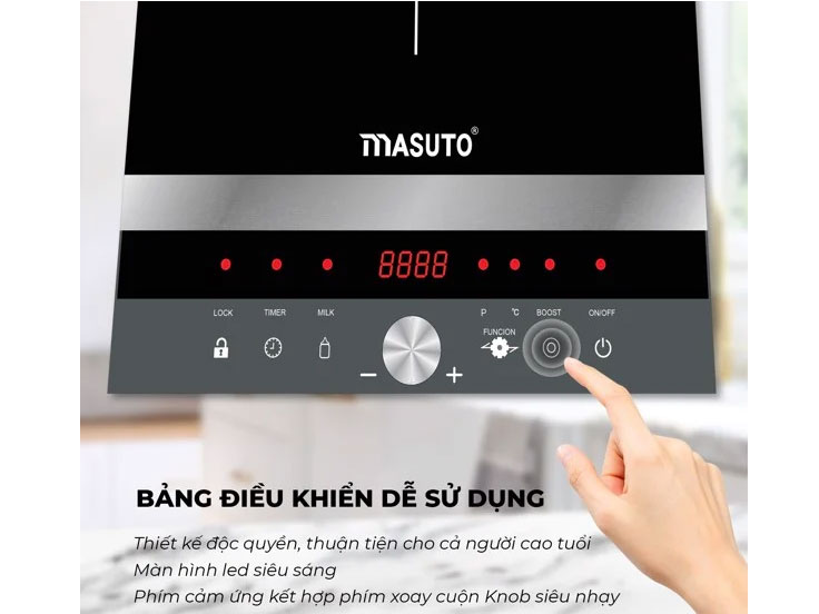 Bếp từ đơn Masuto MS-ID2000 (tặng 1 nồi inox kèm nắp kính 30cm)