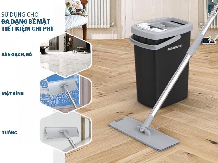 Bộ lau nhà đa năng Space Saving Sunhouse KS-CL3211PB