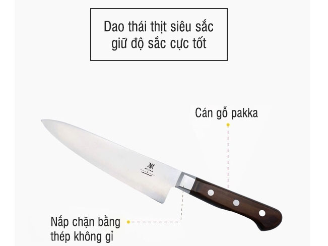Dao bếp cao cấp Miura Y - Dao thái thịt cá Chef (18cm)