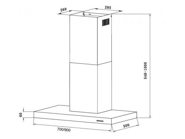 Máy hút mùi treo tường Tomate TOM 3020 - 70cm