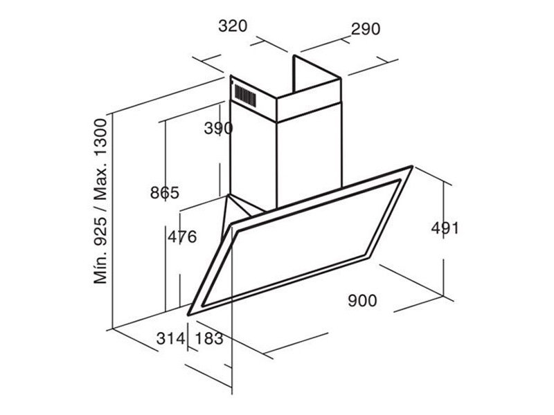Máy hút mùi CATA AURA 900 BK