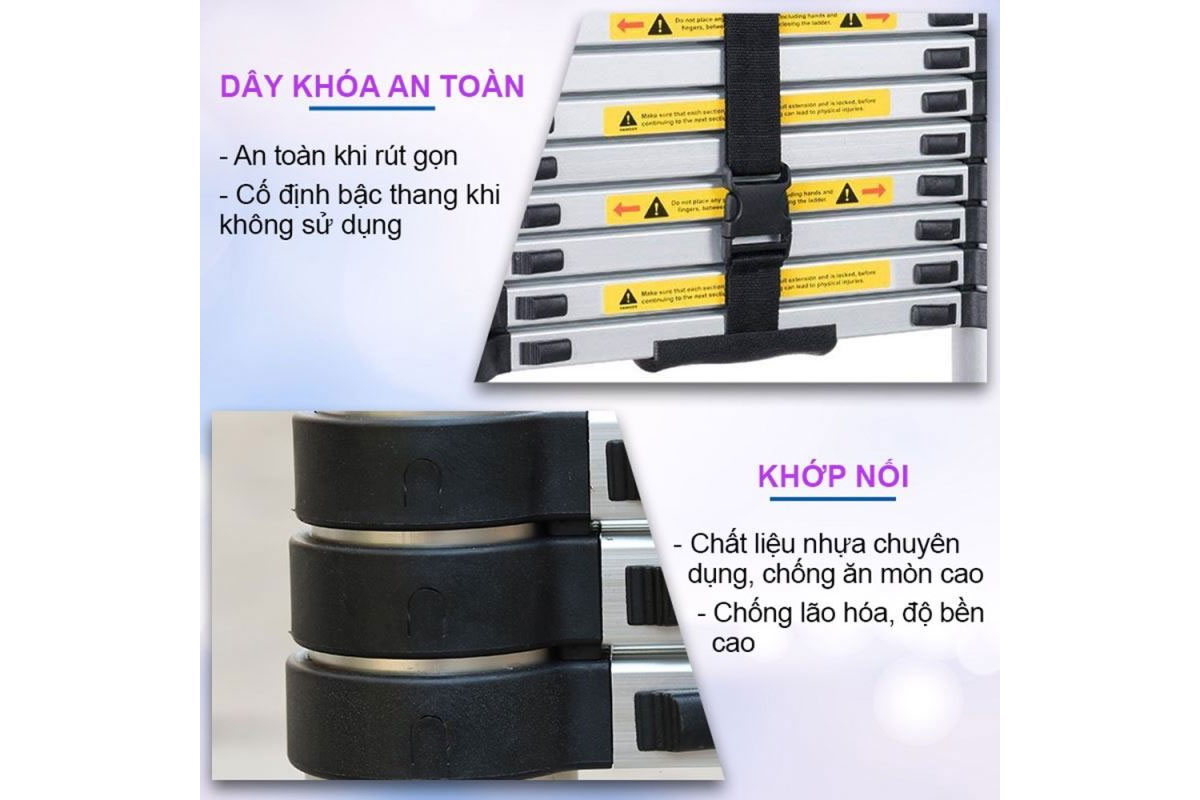 Thang inox rút đơn gấp gọn Nikita ID41 - META.vn