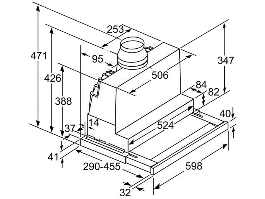 Máy hút mùi âm tủ Bosch DFS067J50B 60cm