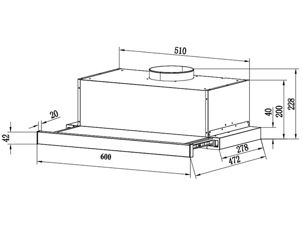 Máy hút mùi Tomate TOM 1151 - 60cm