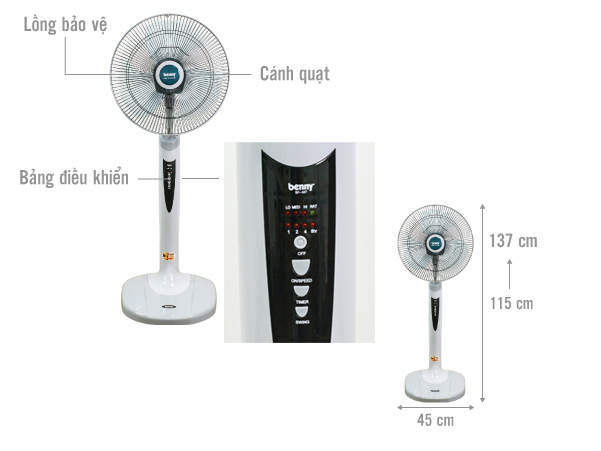 Quạt cây Benny BF-49T (có điều khiển từ xa)