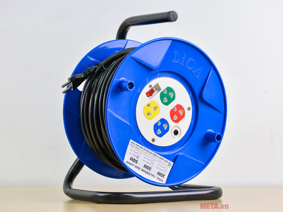 Ổ cắm kéo dài LiOA QT50-2-15A kiểu Rulo (Dành cho công trường)