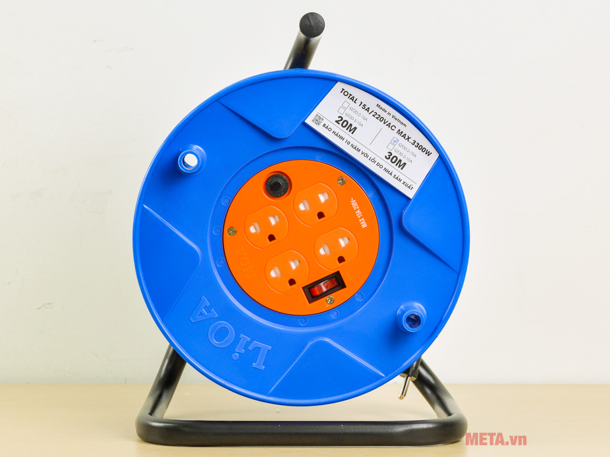 Ổ cắm kéo dài Lioa QT30-2-15A kiểu Rulo (Dành cho công trường)