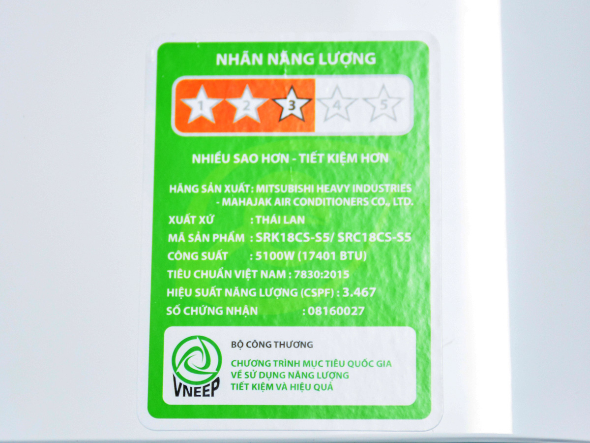 Điều hòa Mitsubishi Heavy 18.000BTU SRK/SRC 18CS-S5
