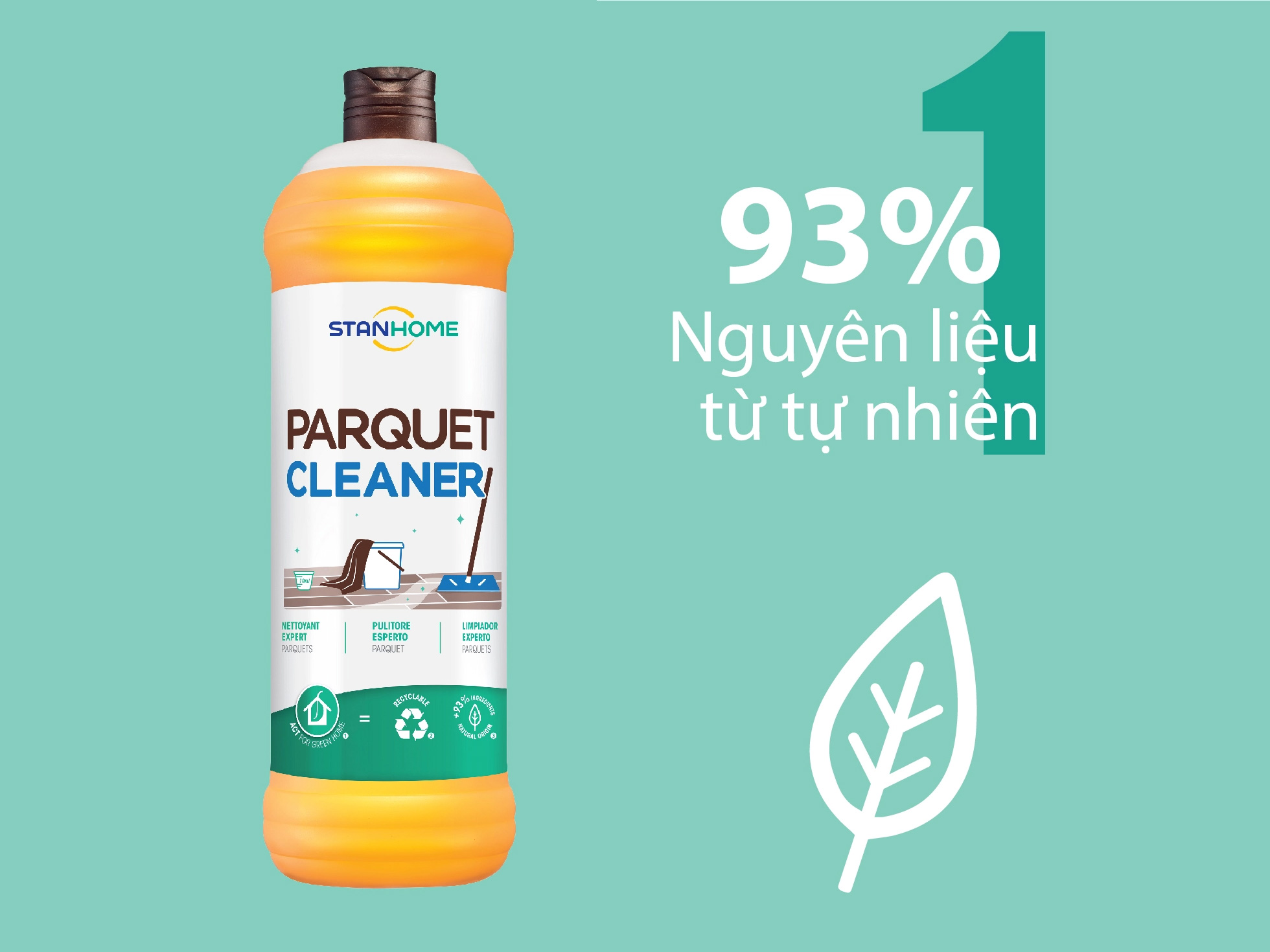 Nước lau sàn gỗ Stanhome Parquet Cleaner 1000ml