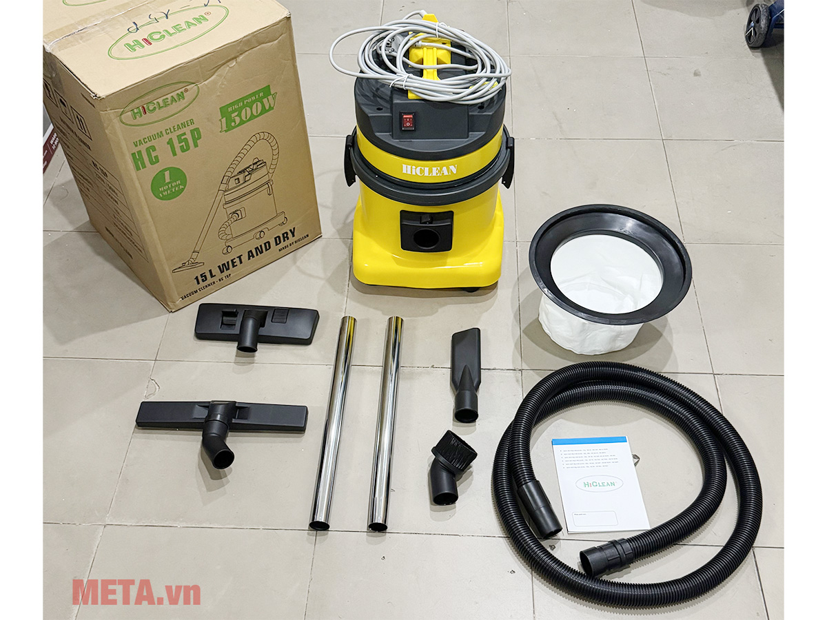 Máy hút bụi HiClean HC 15P (15 lít, thùng nhựa)