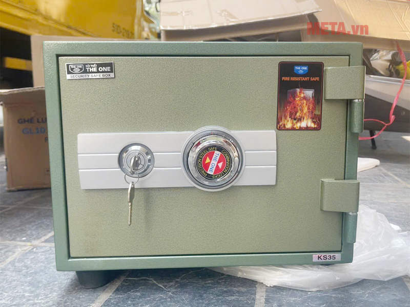 Két sắt chống cháy Hòa Phát KS35N (khóa chìa và khóa mã)