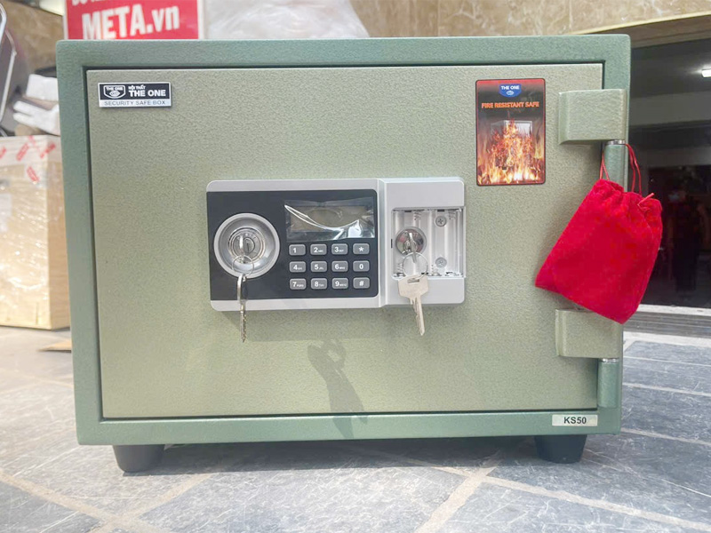Két sắt chống cháy Hòa Phát KS50NDT (khóa chìa và khóa điện tử)