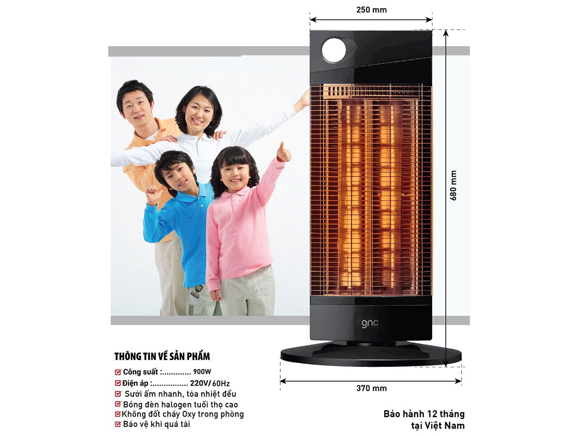 Sưởi gốm halogen GE-HT2125 (GNC-HT2125)