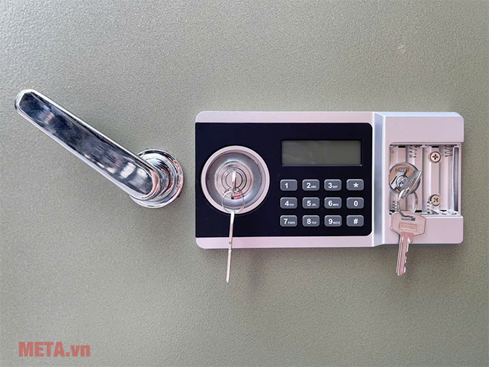 Két sắt chống cháy Hòa Phát KS250K1DT (khóa chìa và khóa điện tử)