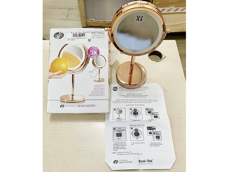 Gương trang điểm tròn để bàn luxury Rio MMST