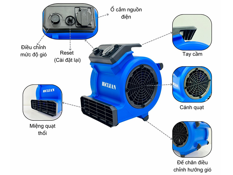 Quạt thổi thảm mini HiClean HC538