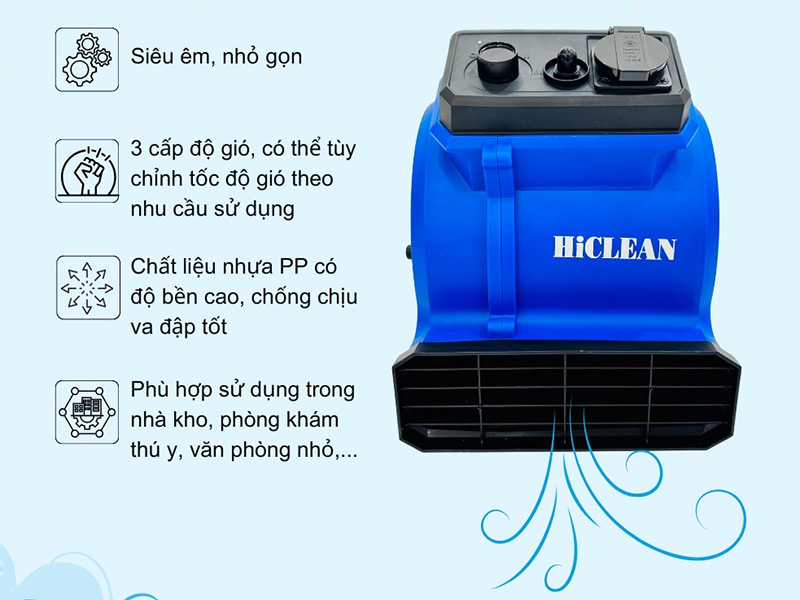 Quạt thổi thảm mini HiClean HC538