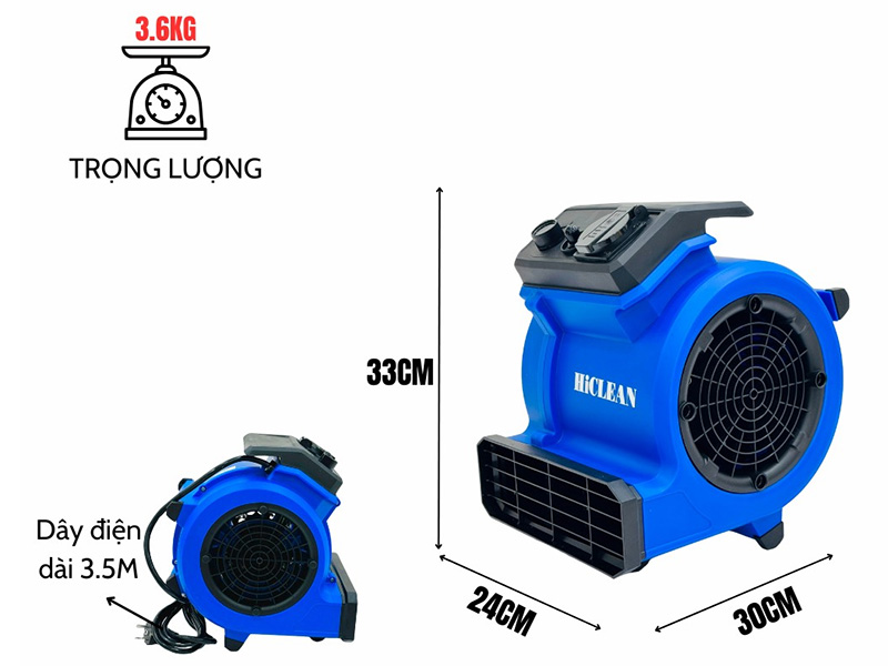 Quạt thổi thảm mini HiClean HC538