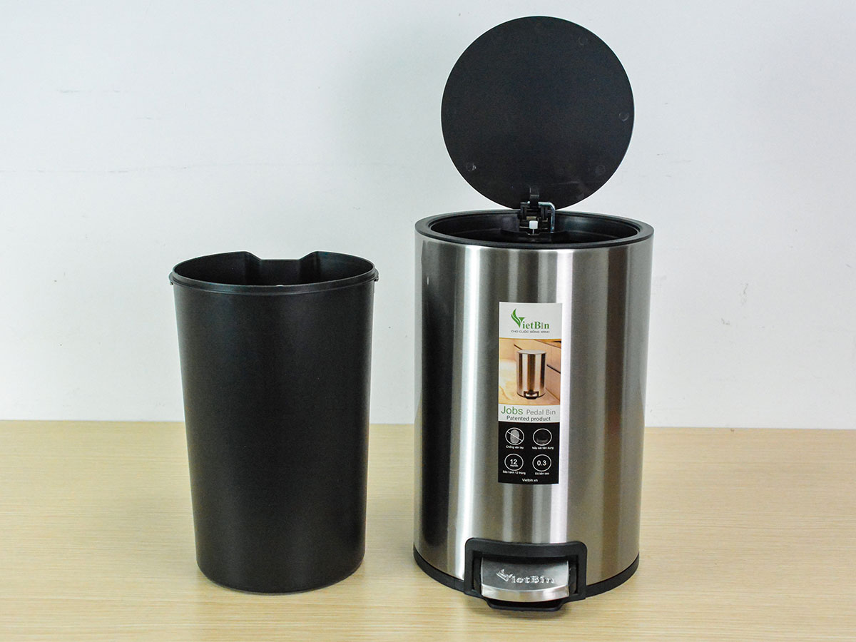 Thùng rác inox đạp chân Vietbin VB2044-05L - 5 lít, chống vân tay