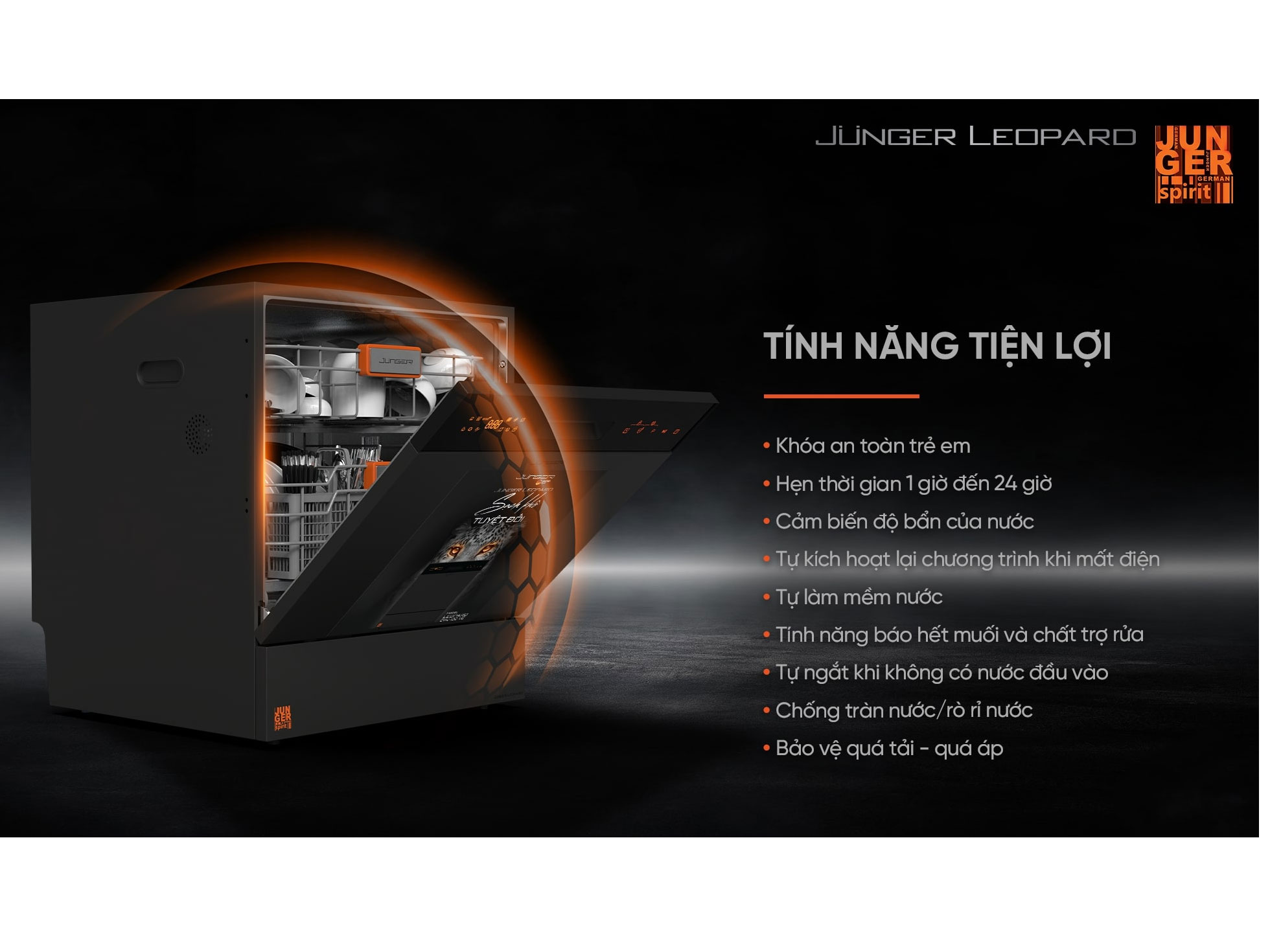 Máy rửa bát Junger Leopard DWJ-136-VG - META.vn