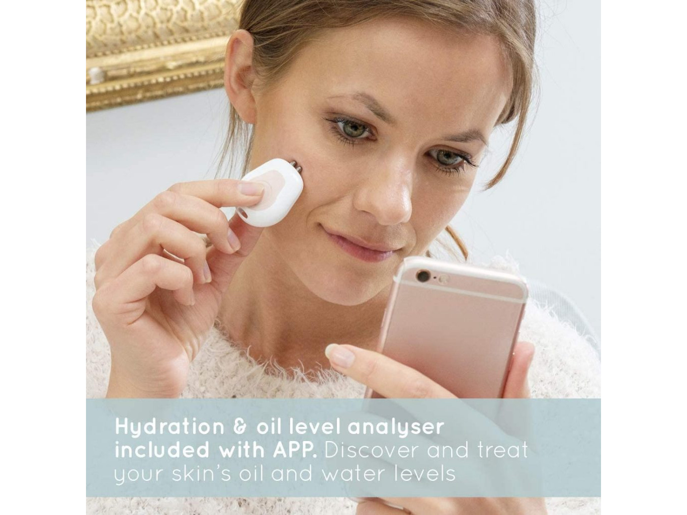 Máy rửa mặt siêu âm 3D và phân tích da Homedics FAC-700-EU