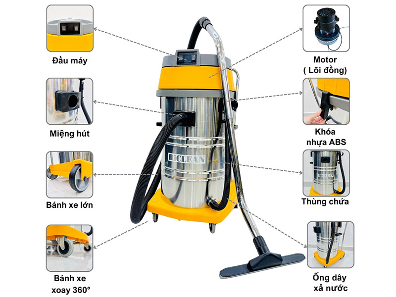 Máy hút bụi nước công nghiệp HiClean HC90
