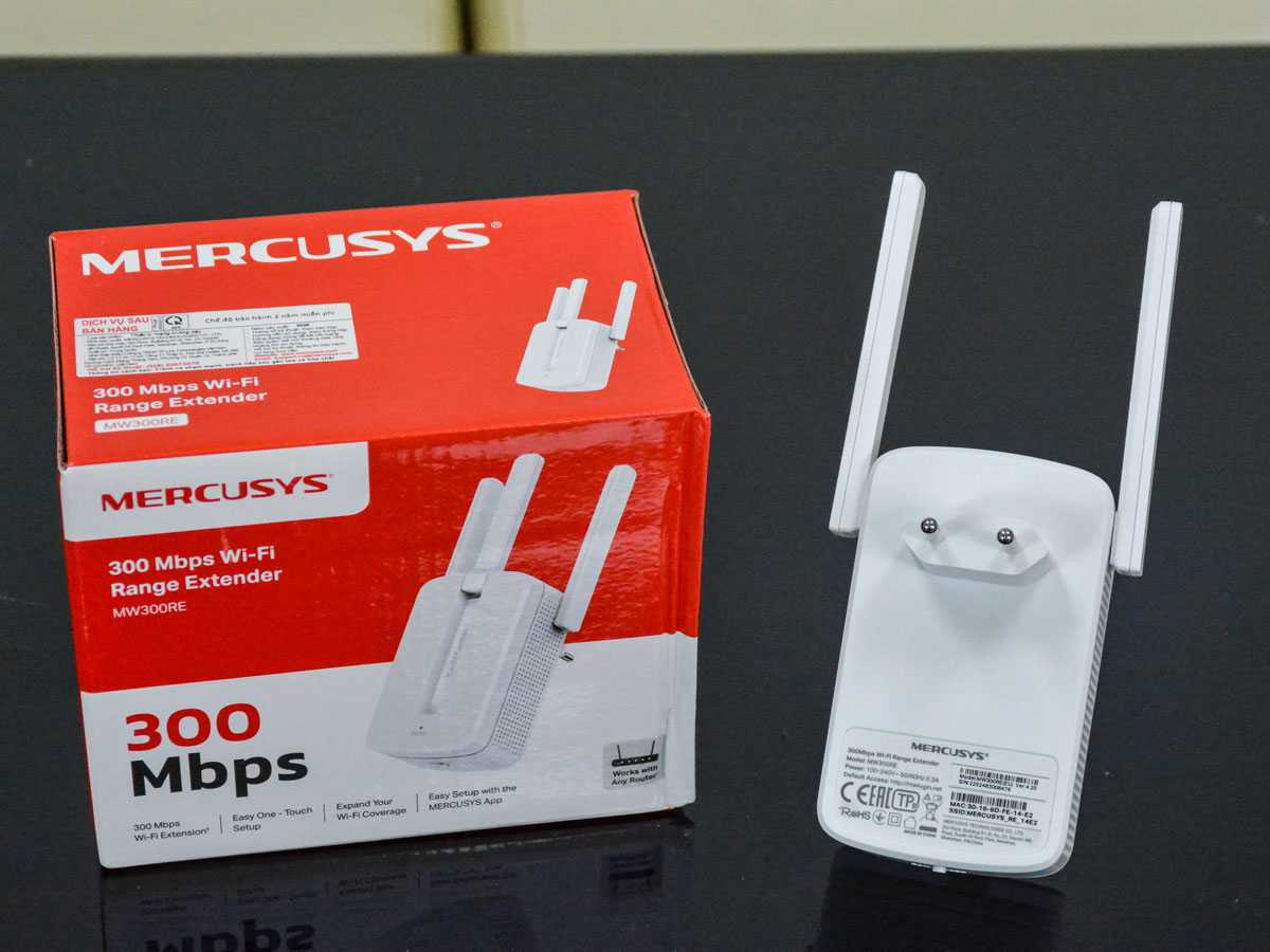 Bộ kích sóng Wifi Repeater 300Mbps Mercusys MW300RE