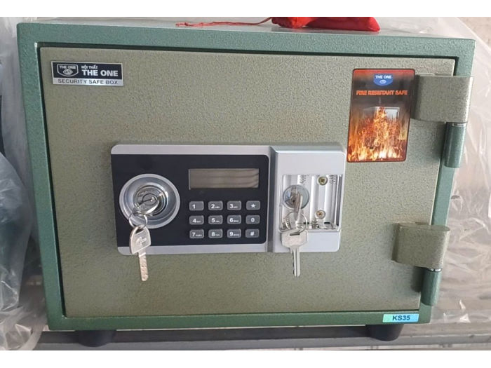 Két sắt chống cháy Hòa Phát KS35NDT (khóa chìa và khóa điện tử)