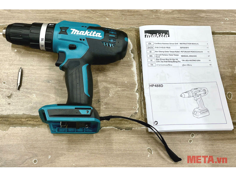 Máy khoan pin 18V Makita HP488DZ (Chưa pin, sạc)