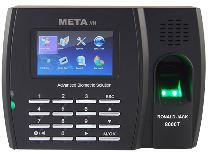 Máy chấm công vân tay, thẻ cảm ứng Ronald Jack 8000T