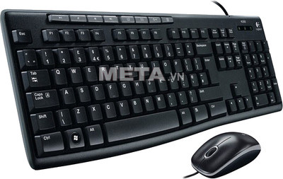 Bộ bàn phím chuột có dây Logitech MK200