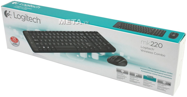 Bộ bàn phím chuột không dây Logitech MK220