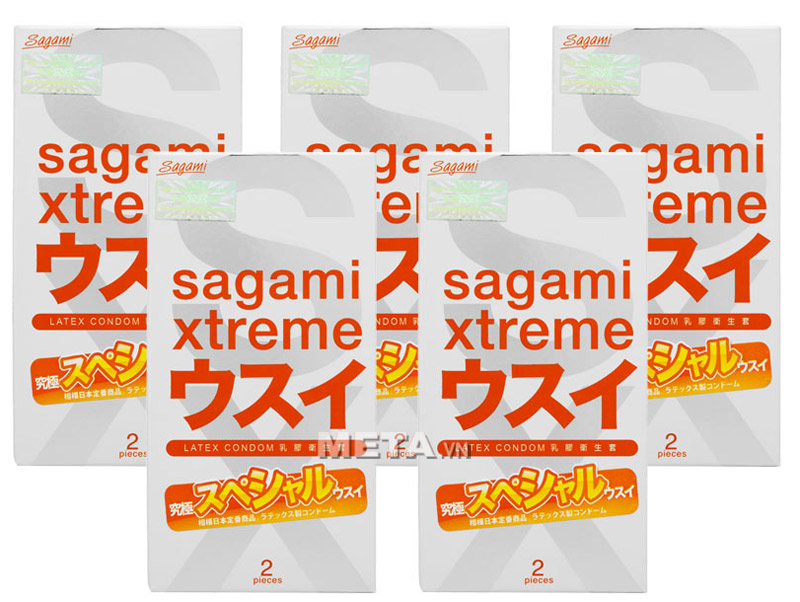 Bộ 2 hộp bao cao su Sagami Xtreme Superthin (1 hộp 2 chiếc - 2 hộp 4 chiếc)