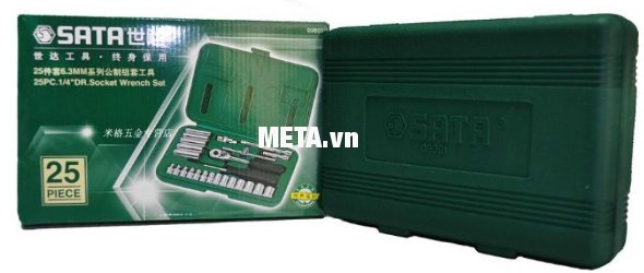 Bộ đầu tuýp 25 chi tiết 1/4 inch (hệ mét) Sata 09001