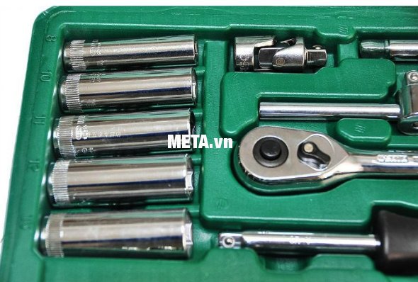 Bộ đầu tuýp 25 chi tiết 1/4 inch (hệ mét) Sata 09001