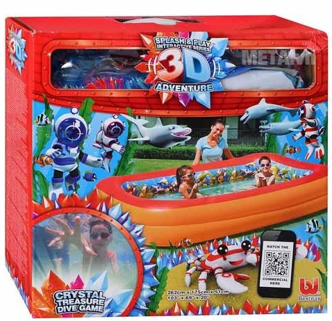 Bể phao 3D hình chữ nhật (kèm theo 2 kính bơi 3D) Bestway 54114