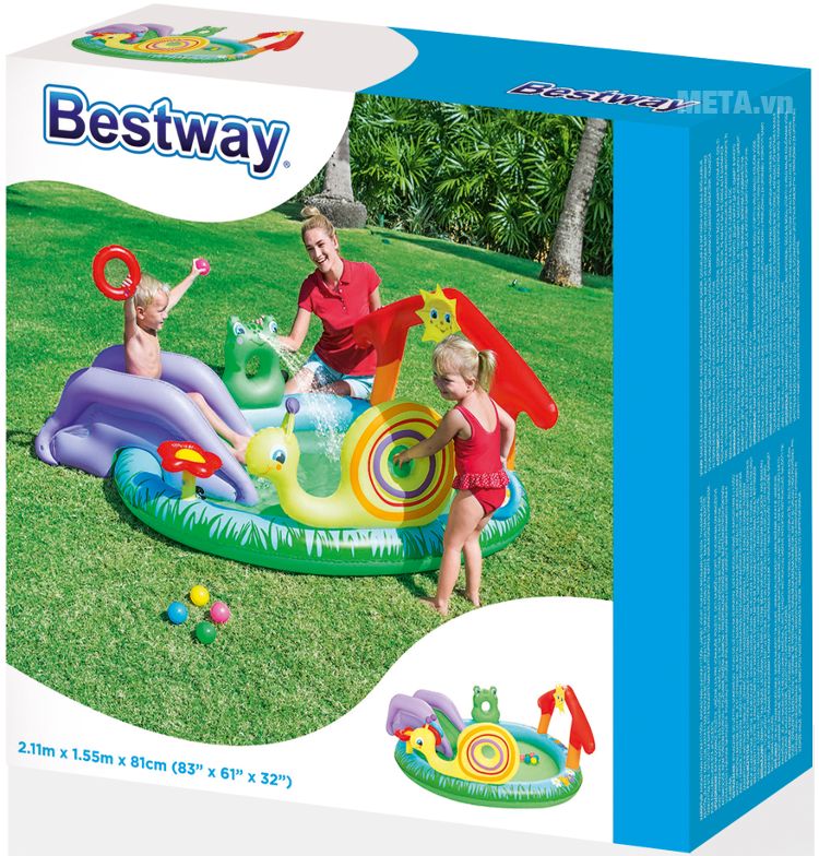 Bể phao liên hoàn cầu trượt ốc sên Bestway 53055