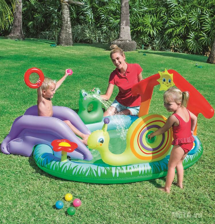 Bể phao liên hoàn cầu trượt ốc sên Bestway 53055