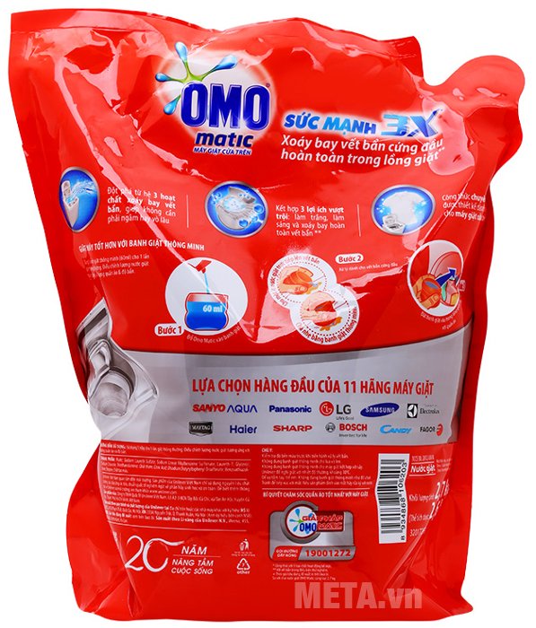 Nước giặt OMO Matic cho máy giặt cửa trên