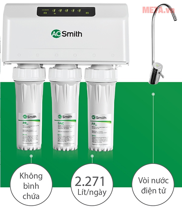 Máy lọc nước RO không bình chứa A.O.Smith AR600-C-S-1