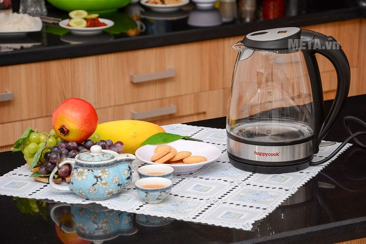 Bình đun siêu tốc thủy tinh Happy Cook HK17SK