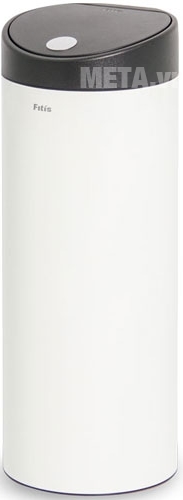 Thùng rác Inox nhấn tròn lớn Fitis RTL1-904 - 15L (trắng)