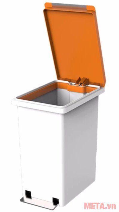 Thùng rác nhựa đạp dòng Compact Fitis PPS1-902 - 10L (trắng cam)