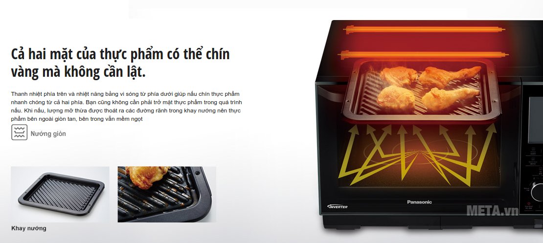 Lò vi sóng điện tử, hấp nướng đối lưu Panasonic NN-DS596BYUE - 27 lít