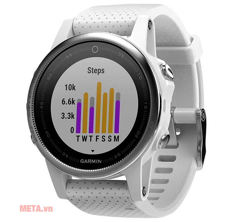 Vòng đeo tay theo dõi sức khỏe Garmin Fenix 5S Carrara White