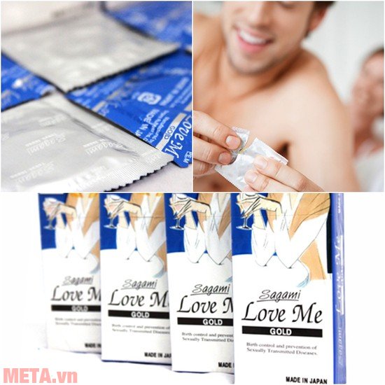 Bao cao su Sagami Love Me Gold (hộp 10 chiếc)