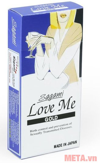 Bao cao su Sagami Love Me Gold (hộp 10 chiếc)