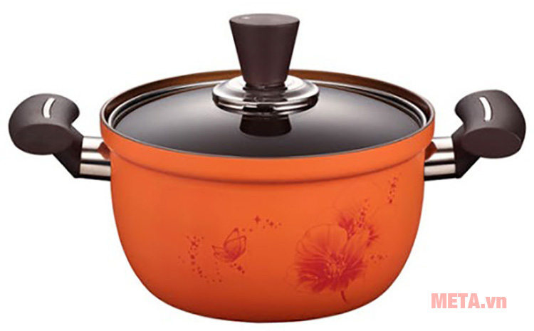 Bộ 5 nồi Ceramic PoongNyun FACPT (10 món - màu cam)